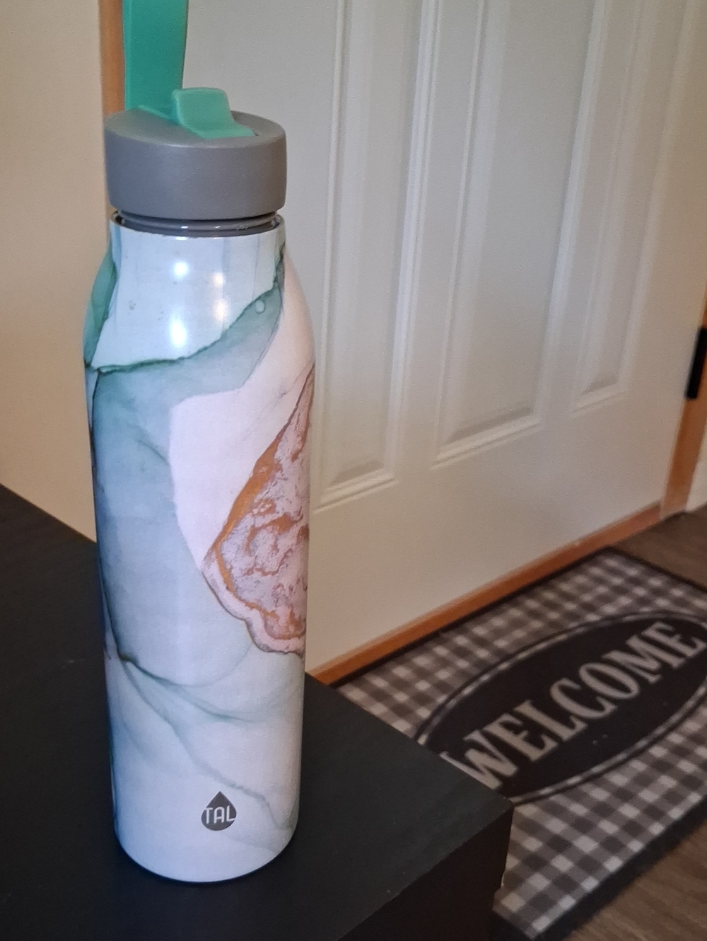 TAL Marble Print Insulated Water Bottle โ Teal Accents